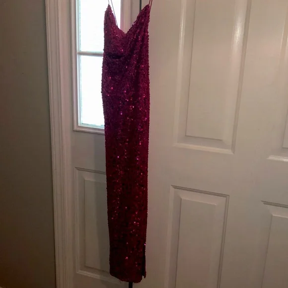 premier amour sequin dress premier amour long sleeve sequin sheath dress Long Sleeve Cross Over  Floor-Length Evening Dress